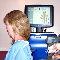 Spinal scan screen used in the exam